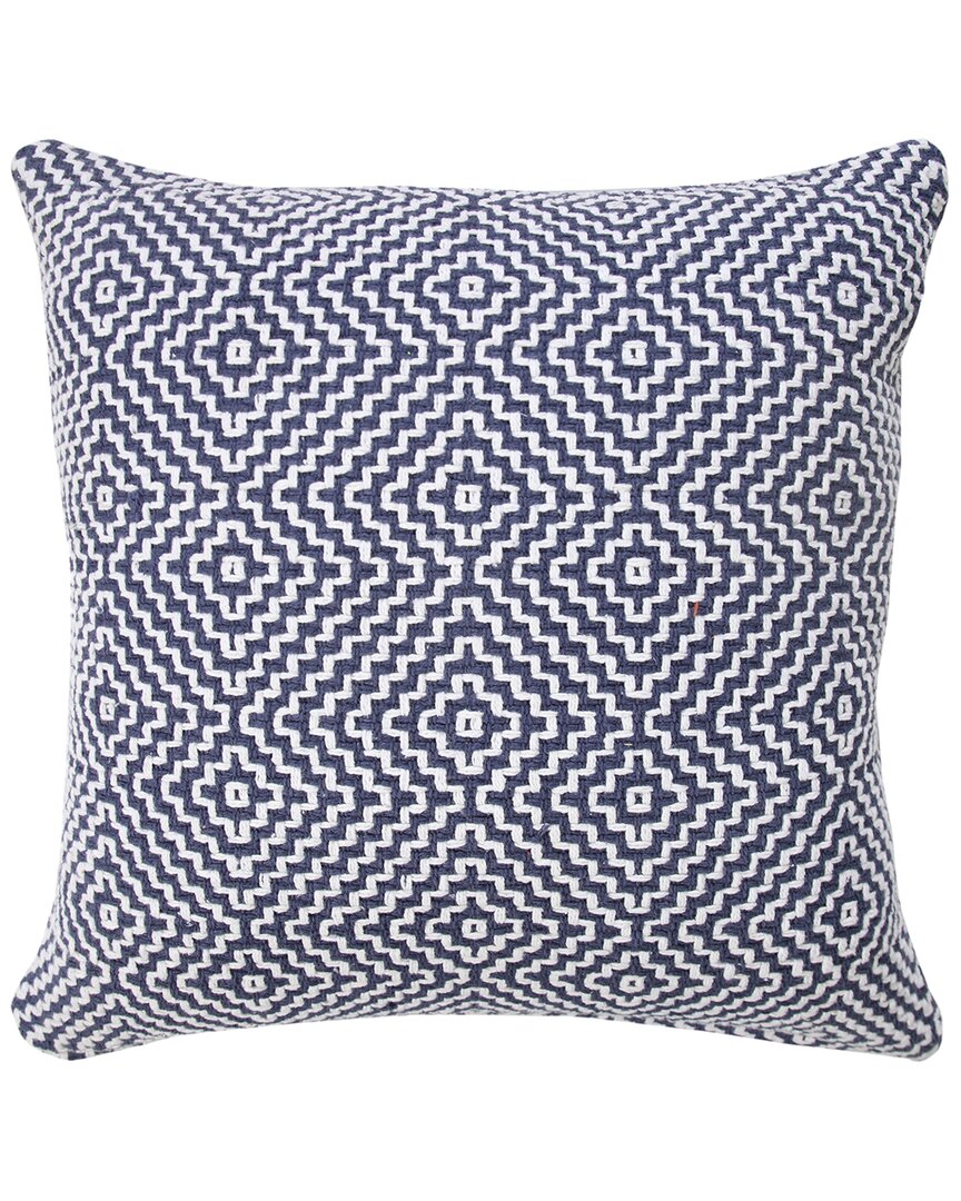 Lr Home Ingrid Diamond Delight Woven Geometric Throw Pillow In Blue