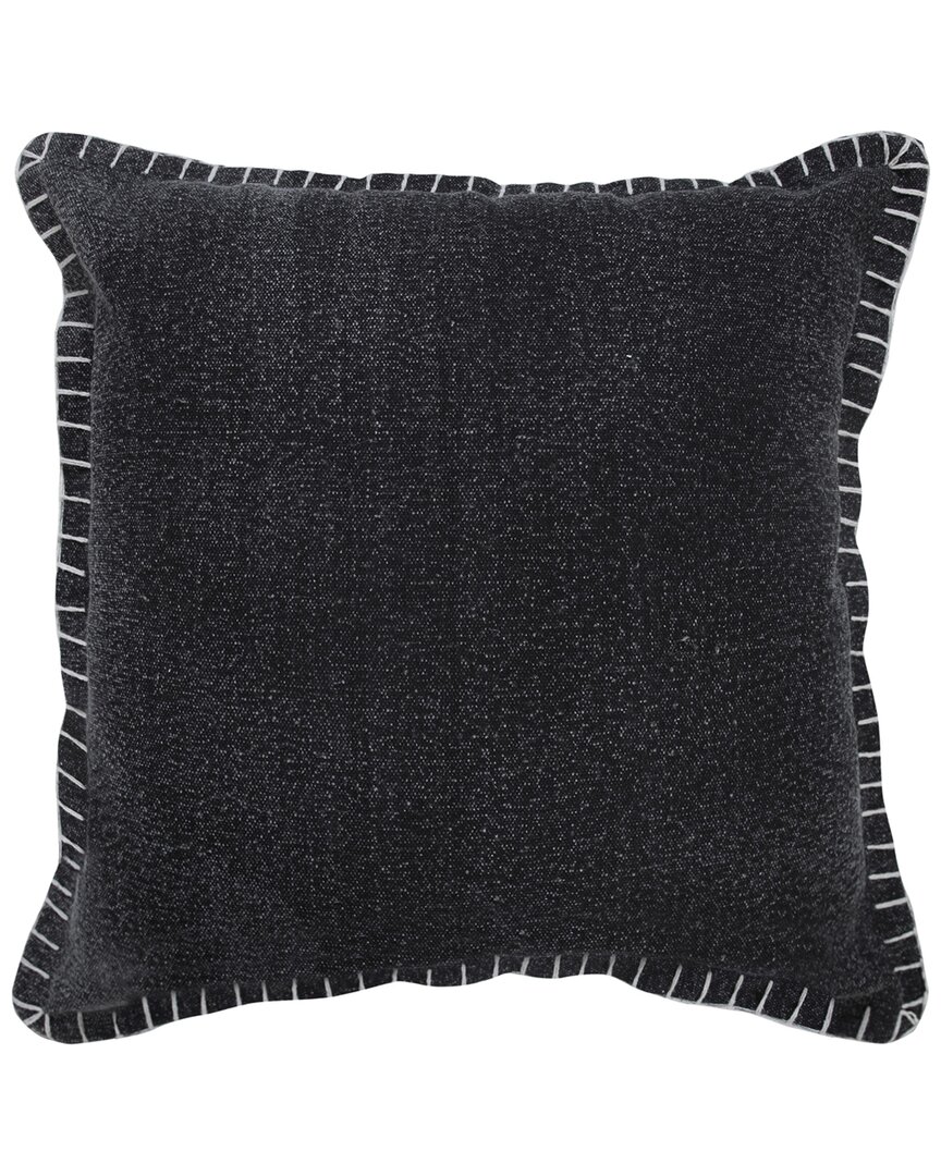 Lr Home Vivian Embroidered Edge Bordered Throw Pillow In Black