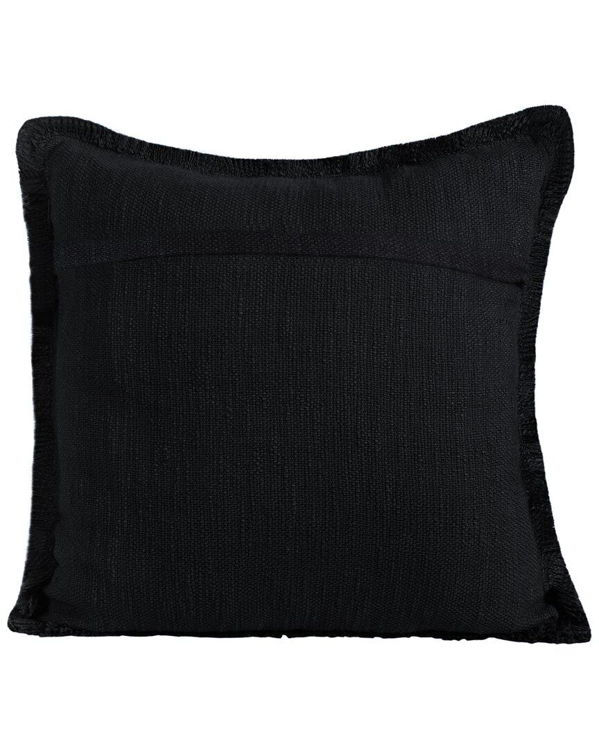 Lr Home Aarna Unique Neutral Solid Throw Pillow In Black