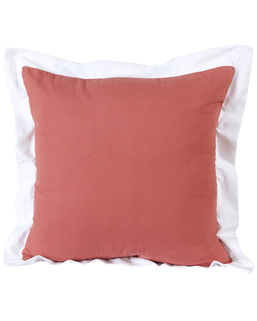 Lr Home Pink Brynn Bordered Flange Frame Throw Pillow