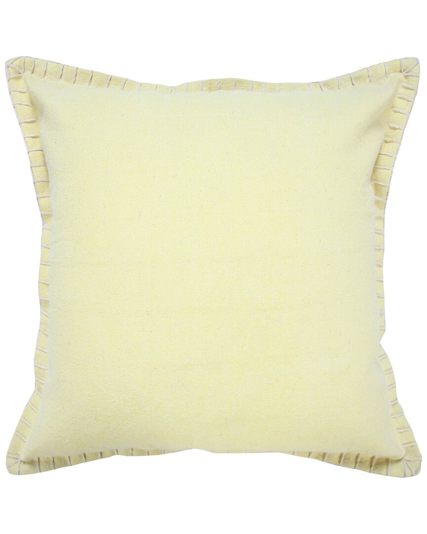 Lr Home Vivian Embroidered Edge Bordered Throw Pillow In Yellow