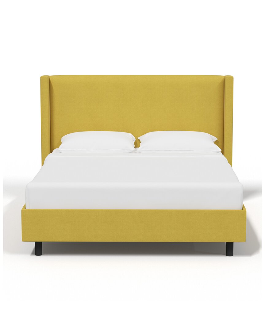 Skyline Furniture Upholstered Platform Bed Linen In Yellow