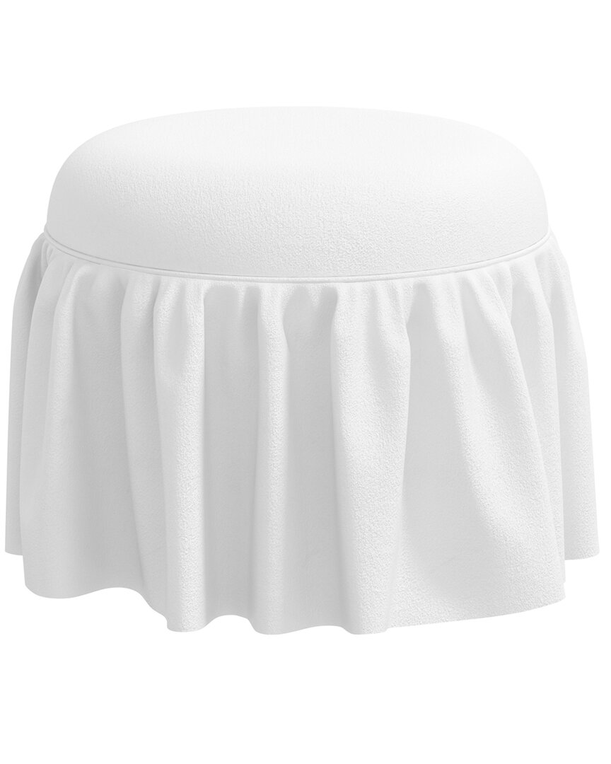 Skyline Furniture Round Upholstered Ottoman In White