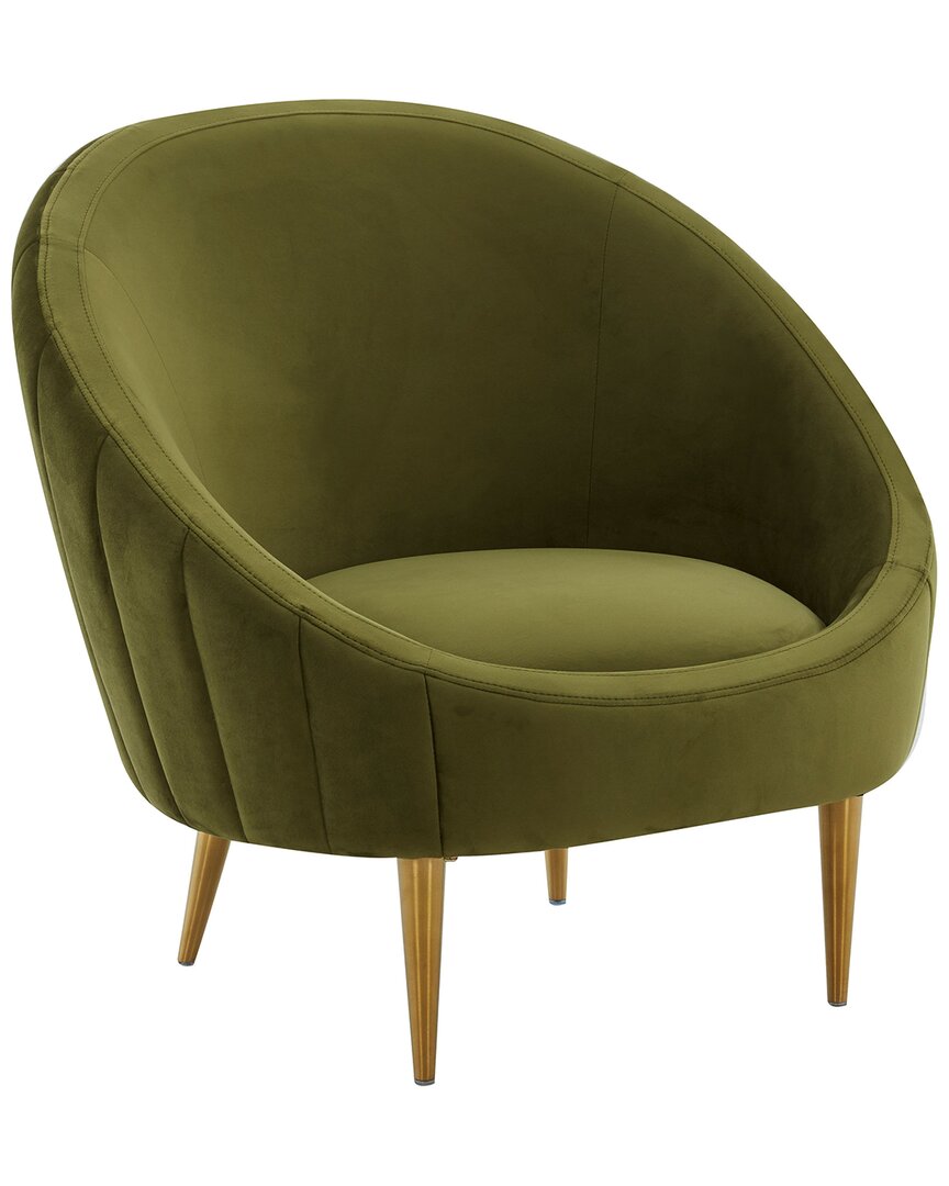 Safavieh Couture Razia Channel Tufted Tub Chair In Olive