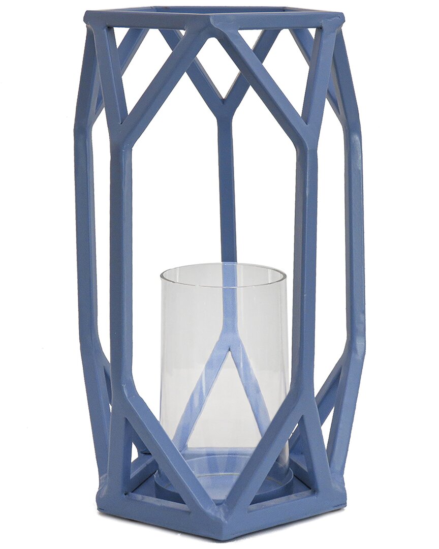 National Tree Company 11in Candle Lantern In Blue