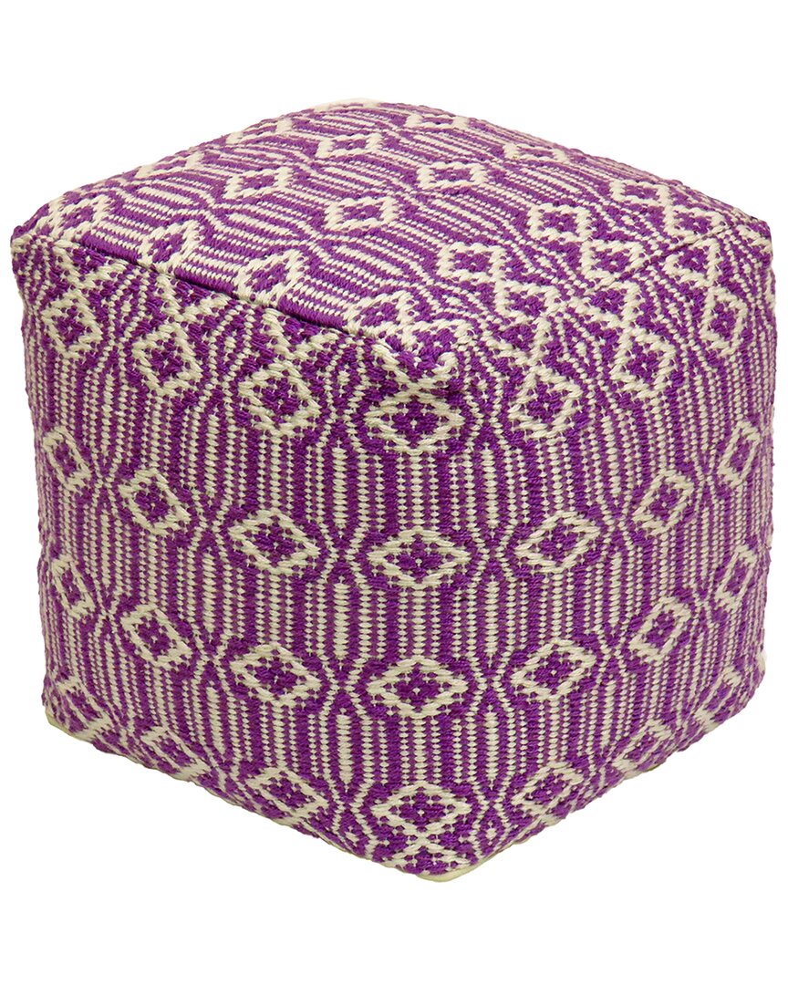 National Tree Company 16in Hand Woven Pouf Ottoman In Purple