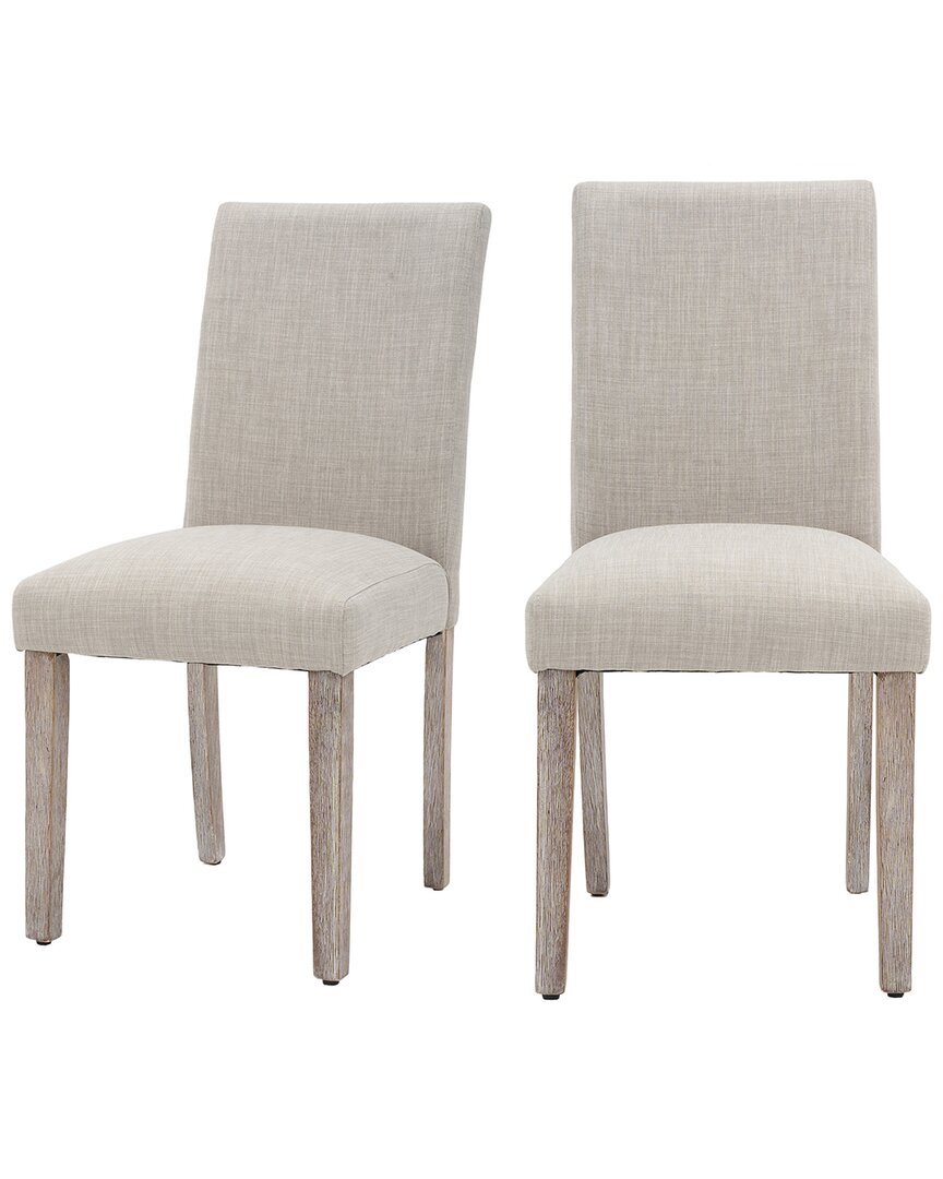 Unikome Set Of 2 Stylish Modern Upholstered Dining Chairs In Neutral
