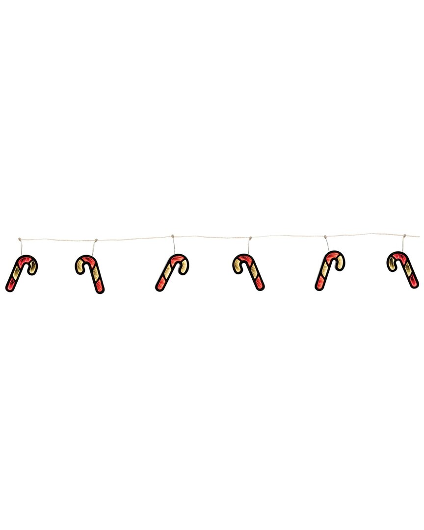 Melrose International Candy Cane Ekkolight Garland In Red