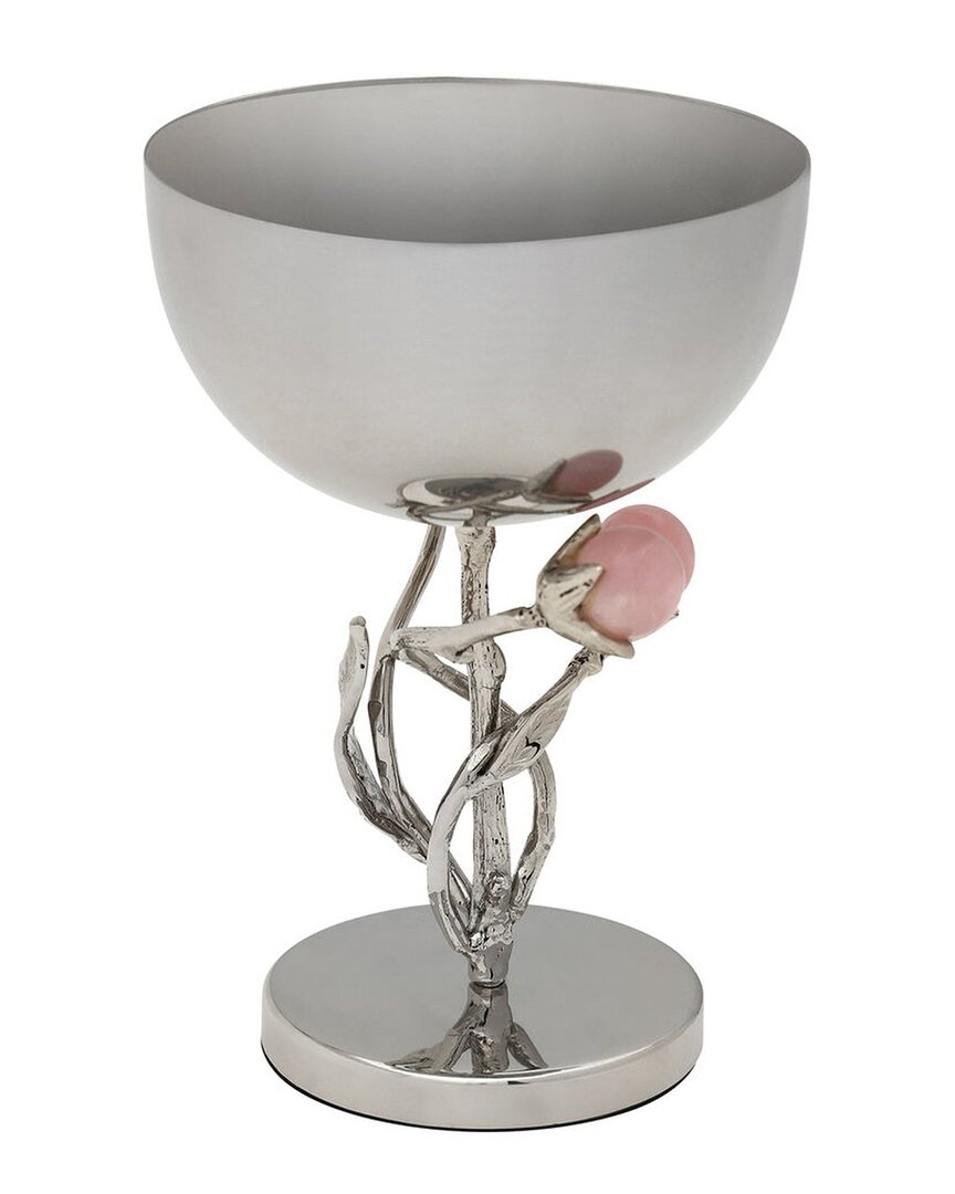 Godinger Hyaline Pink Footed Nut Bowl In Gray