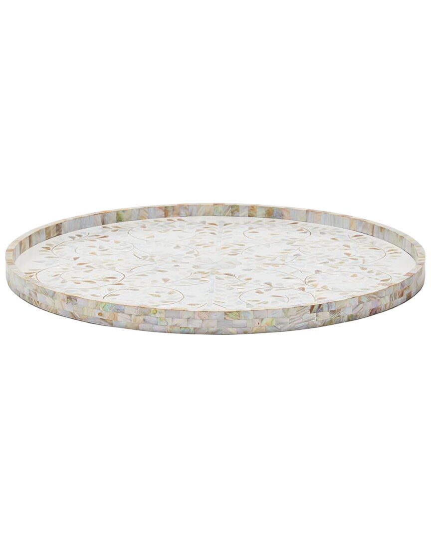 Tozai Home Jaipur Palace Mop Tray In Silver