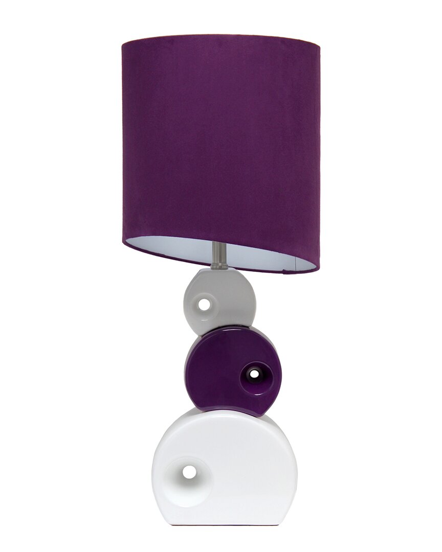 LALIA HOME LALIA HOME 28.5IN MODERN STACKED CIRCLE TABLE LAMP WITH ANGLED DRUM SHADE