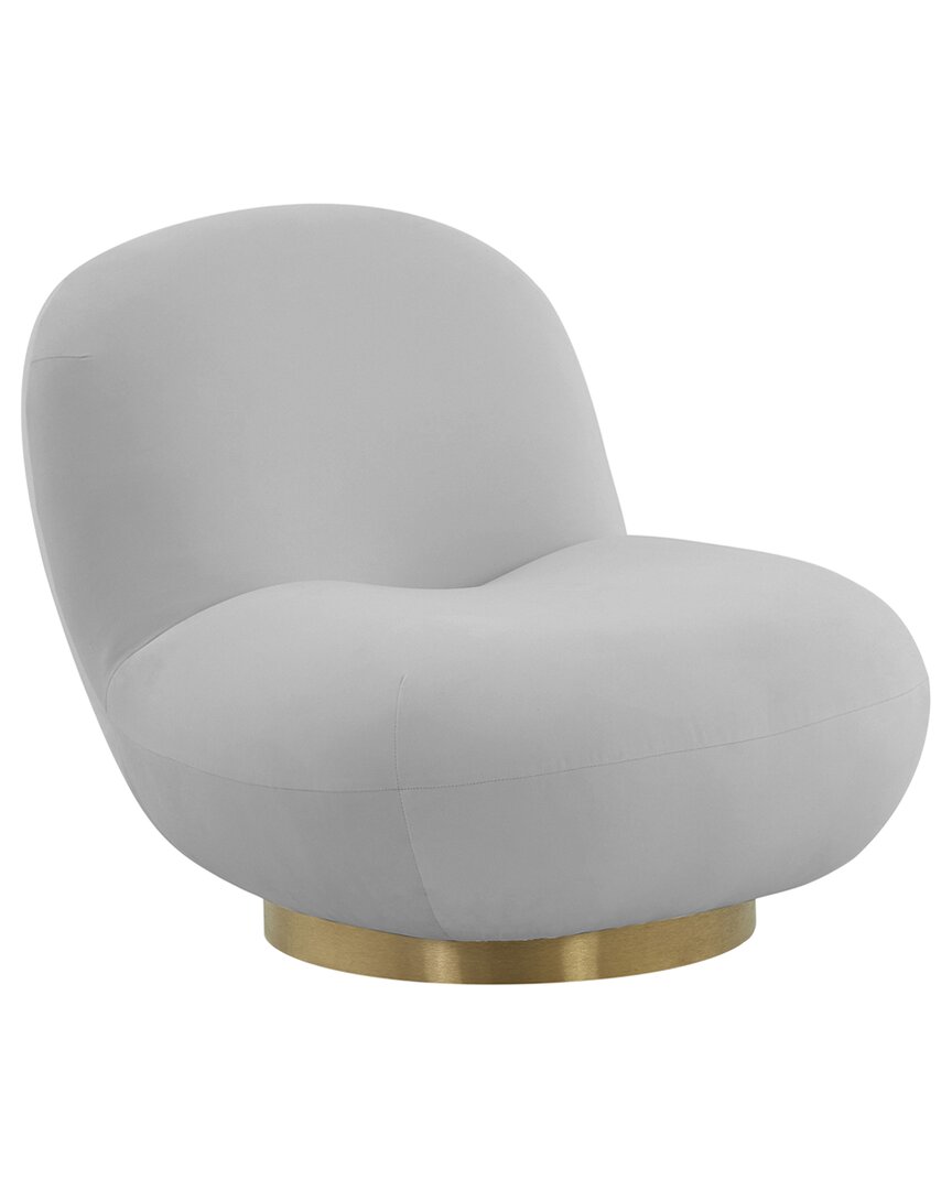Tov Furniture Emily Velvet Swivel Chair In Grey