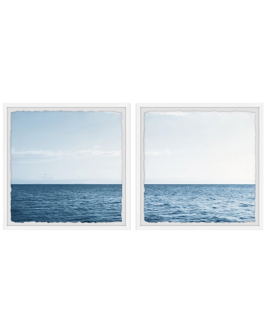 Marmont Hill Straight Sea Horizon Diptych Wall Art In Multicolor