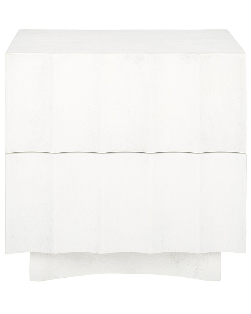 Safavieh Couture Woodworth 2 Drawer Cement Nightstand In White