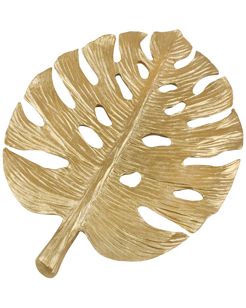 Sagebrook Home Resin Philodendron Leaf Wall Decor In Gold