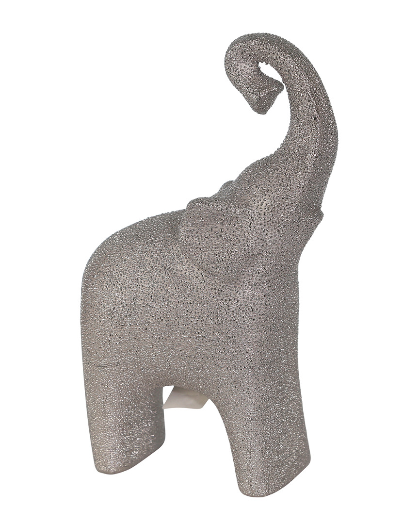Sagebrook Home Ceramic Elephant In Silver