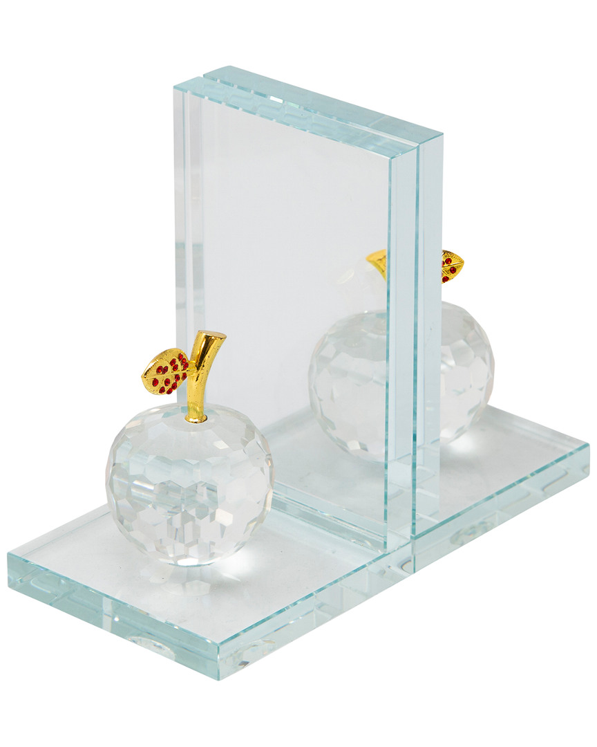 Sagebrook Home Crystal Apple Bookends In Clear