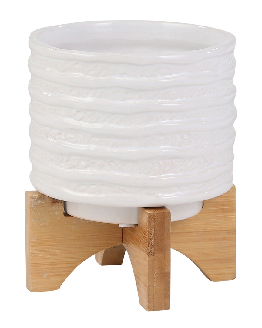 Sagebrook Home Ceramic Planter In White