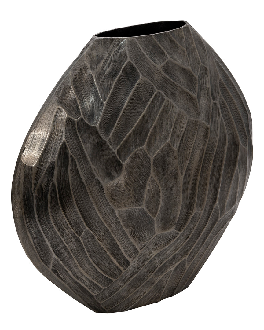 Sagebrook Home Aluminum Hammered Vase In Silver