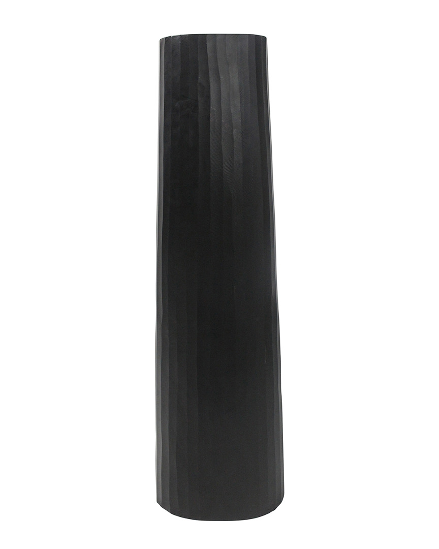 Sagebrook Home Aluminum Textured Vase In Black