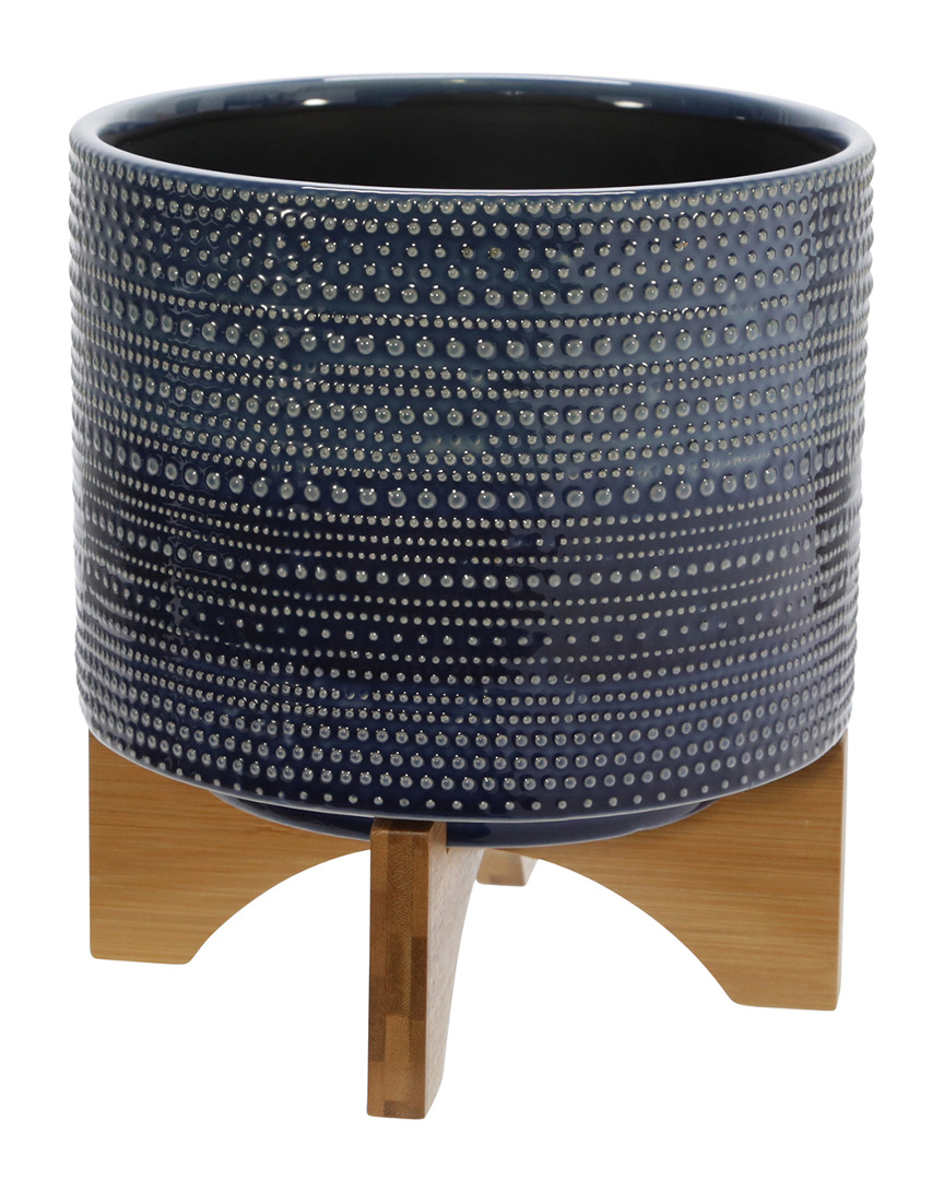 Sagebrook Home Dotted Planter In Blue