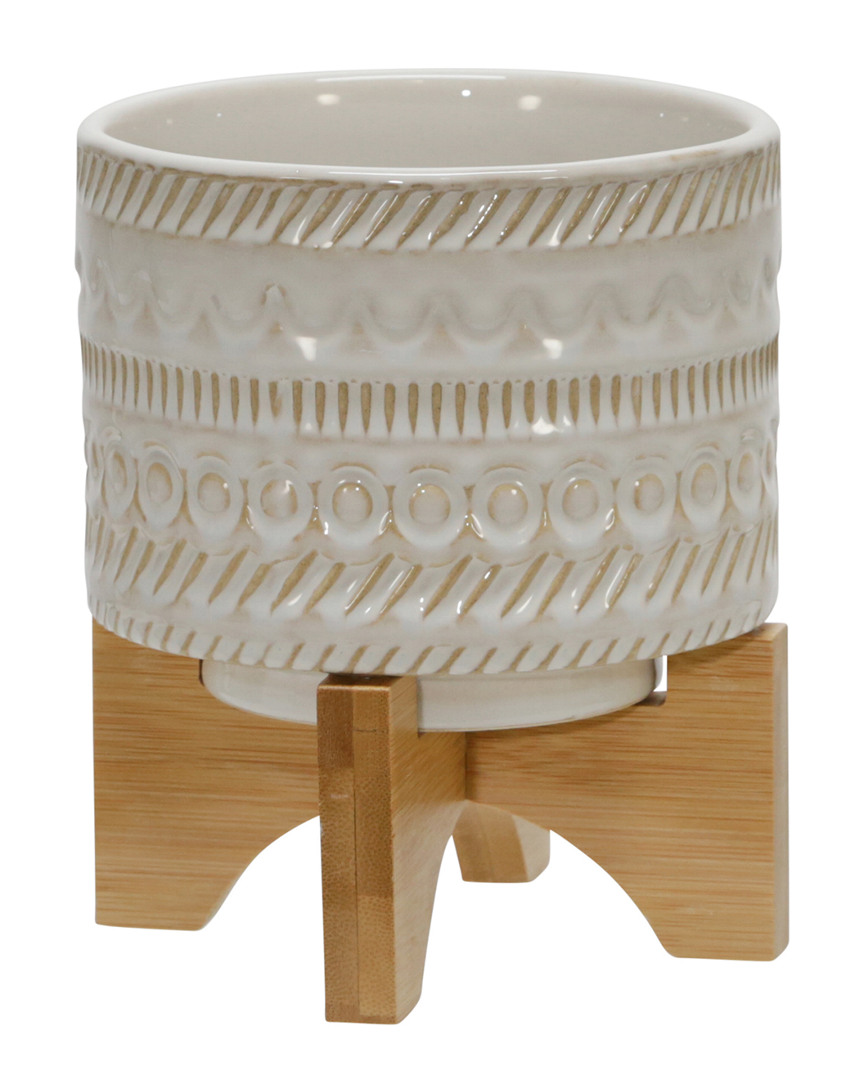 Sagebrook Home Tribal Planter In Ivory