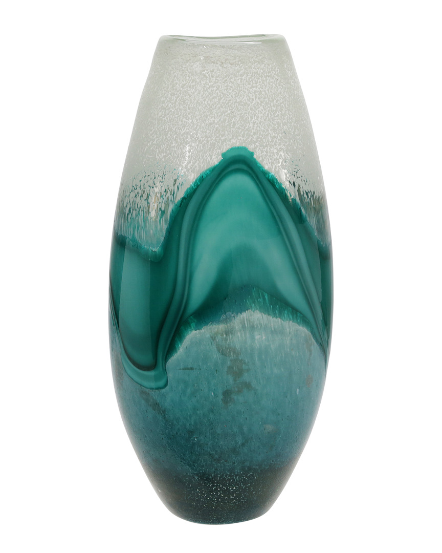 Sagebrook Home Glass Vase In Green
