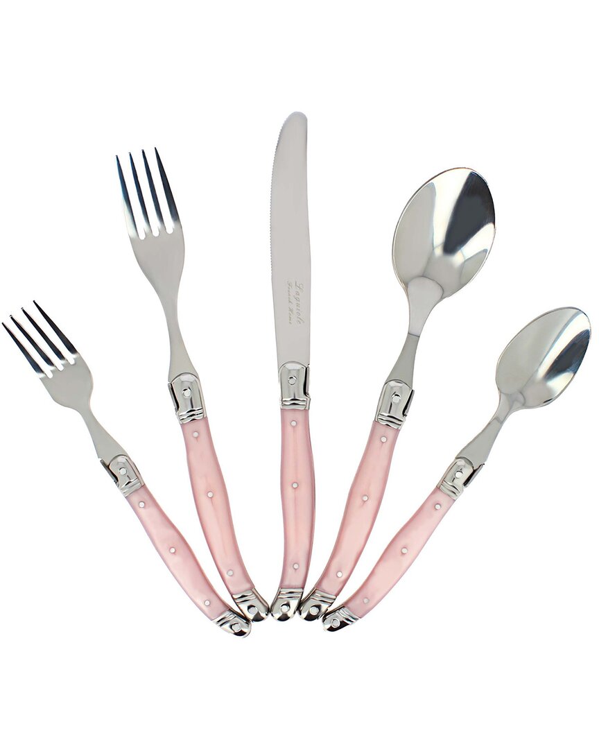 French Home Laguiole 20pc Stainless Steel Flatware Set In Pink