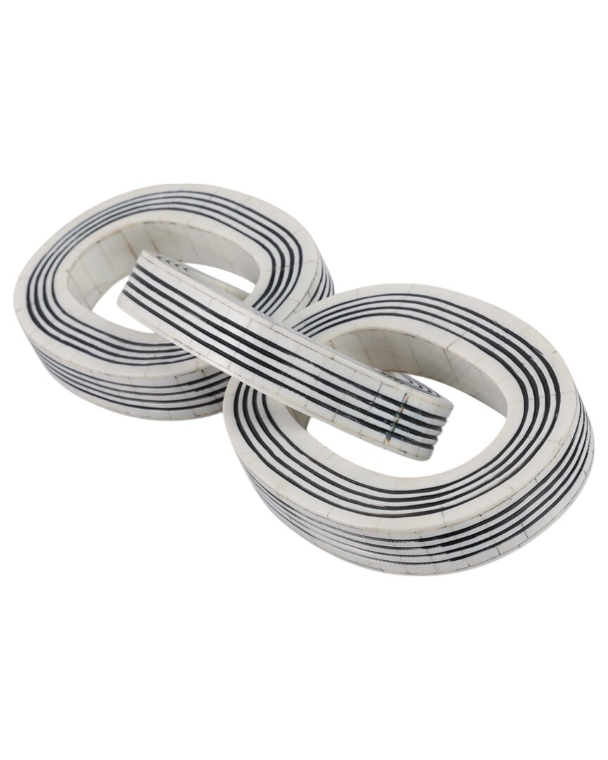 Sagebrook Home 15x5 3-link Resin Chain With Lines In White