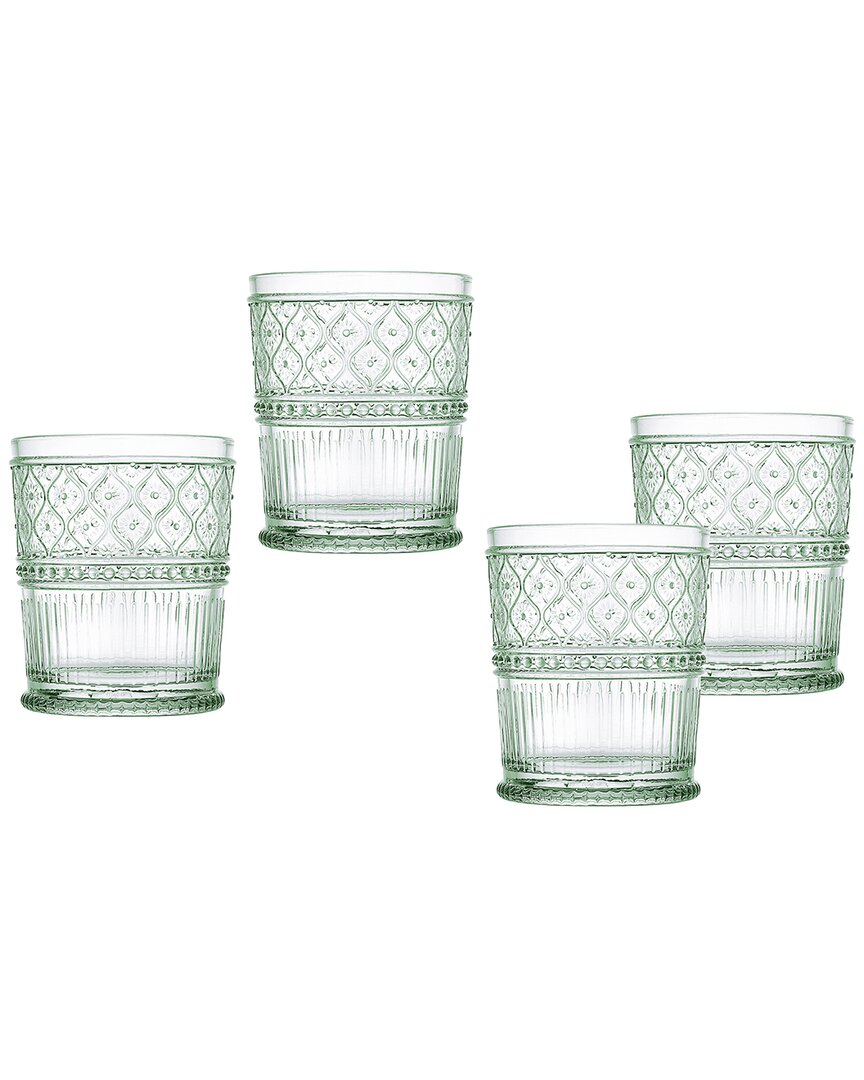 Shop Godinger Set Of 4 Claro Double Old Fashioned Glasses In Green