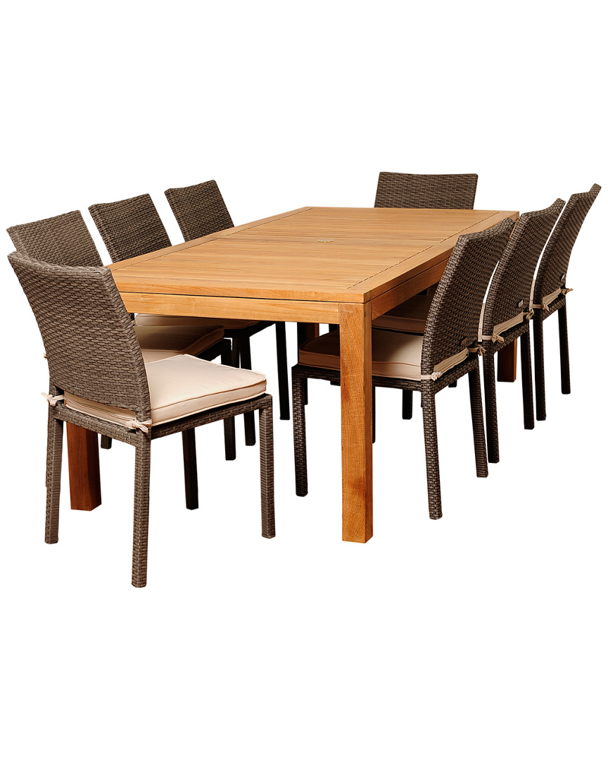 Amazonia Damian 9pc Patio Dining Set In Brown
