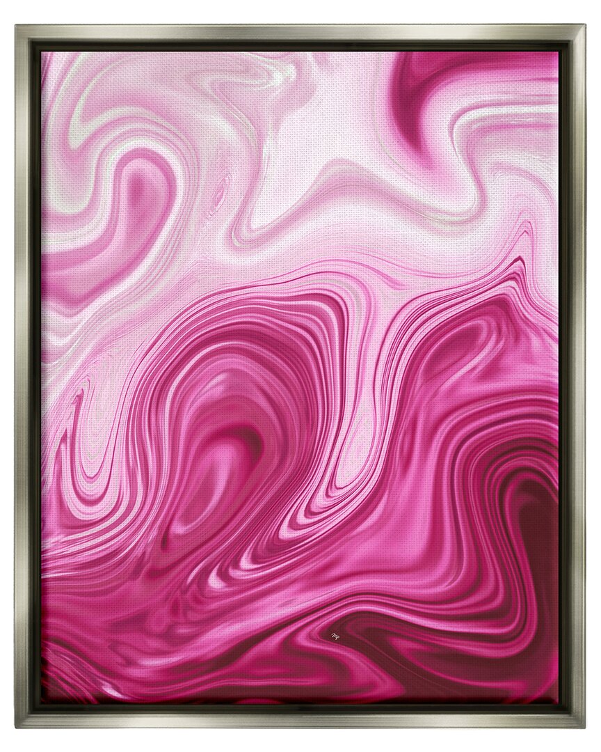 Stupell Pink Marble Abstract Swirls Framed Floater Canvas Wall Art By Martina Pavlova