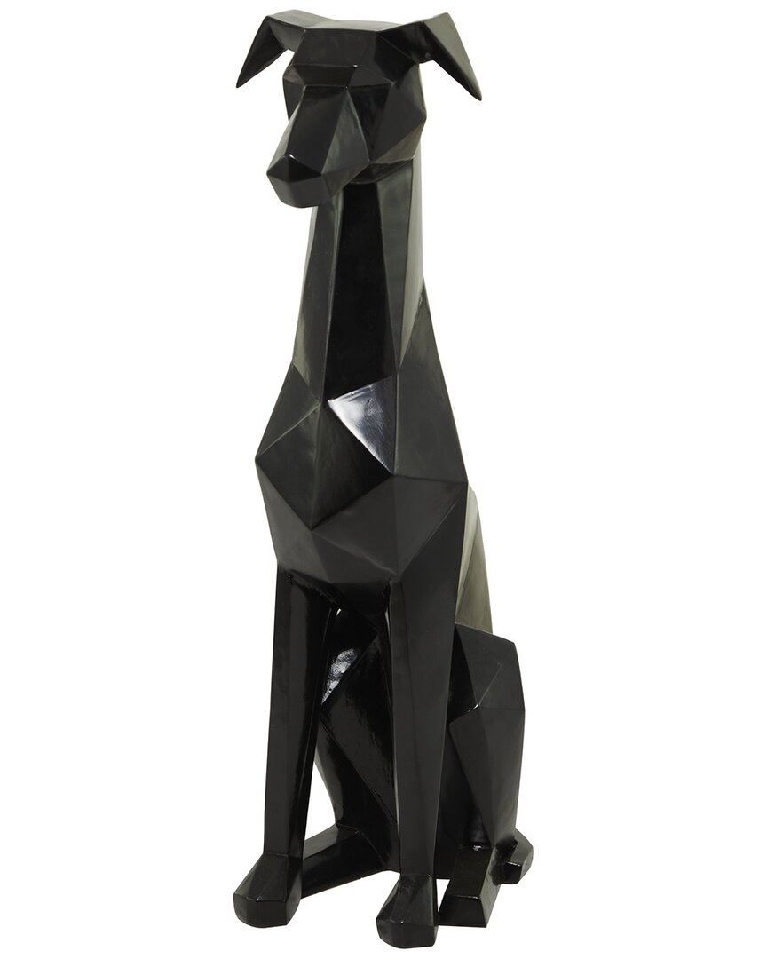 The Novogratz Dog Black Polystone Cubist Sculpture