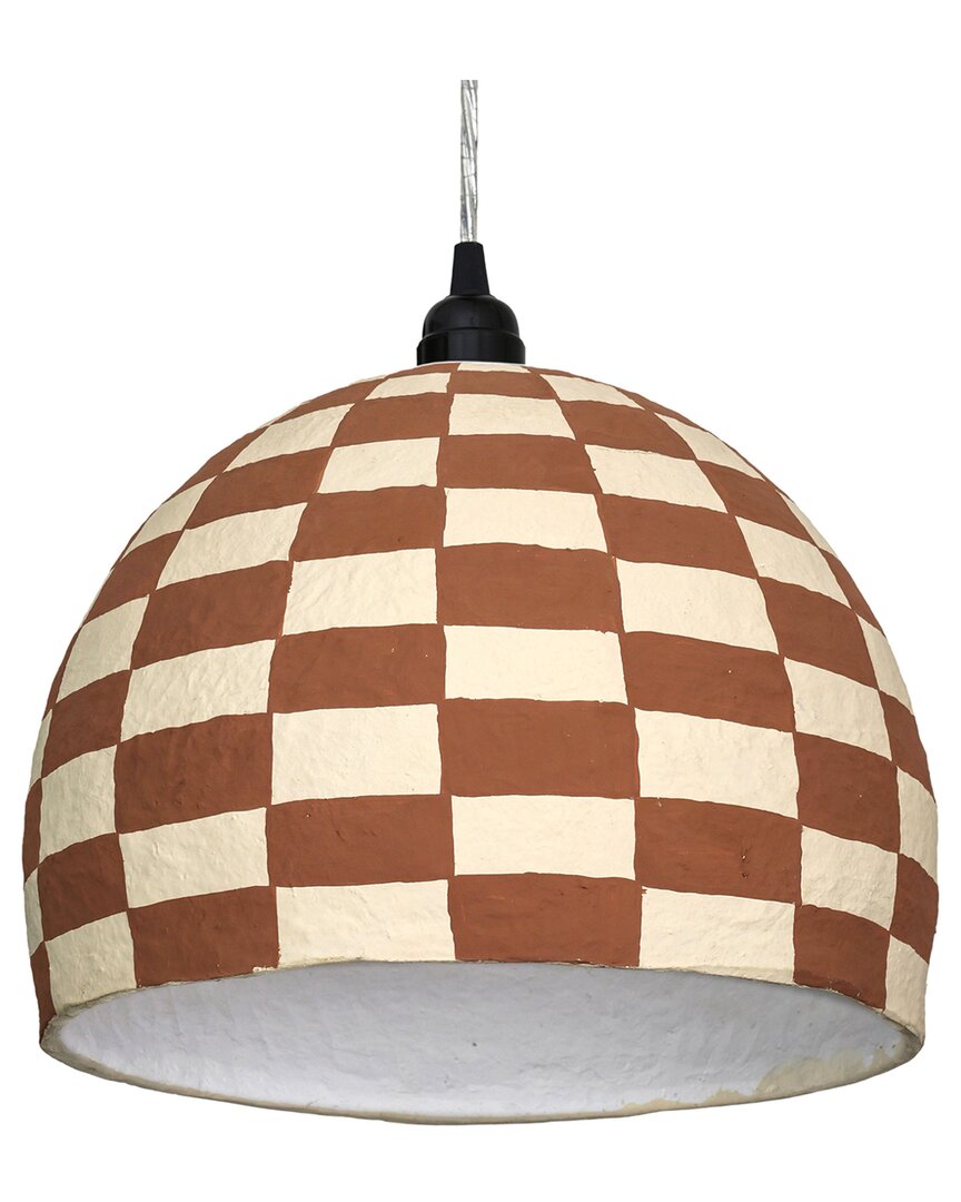 Tov Furniture Taurus Cotton Mache Pendant Lamp In Brown