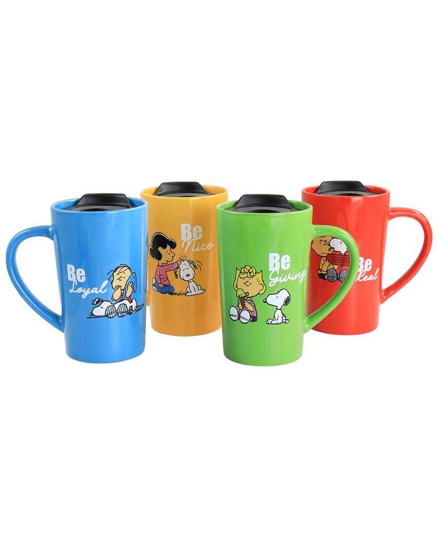 Peanuts Gentle Reminders 4pc Travel Cups In Multi