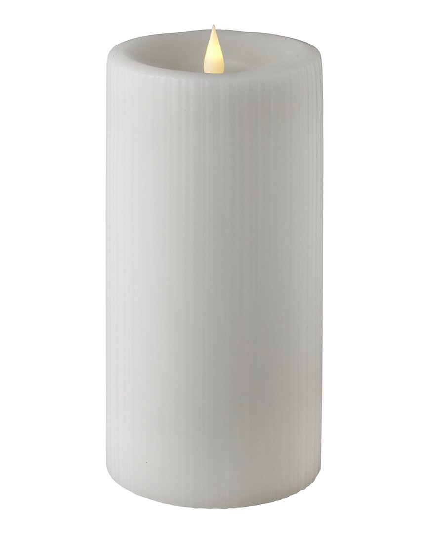 Seasonal Llc Esme Fine Ribbed Motion Flameless Candle In White