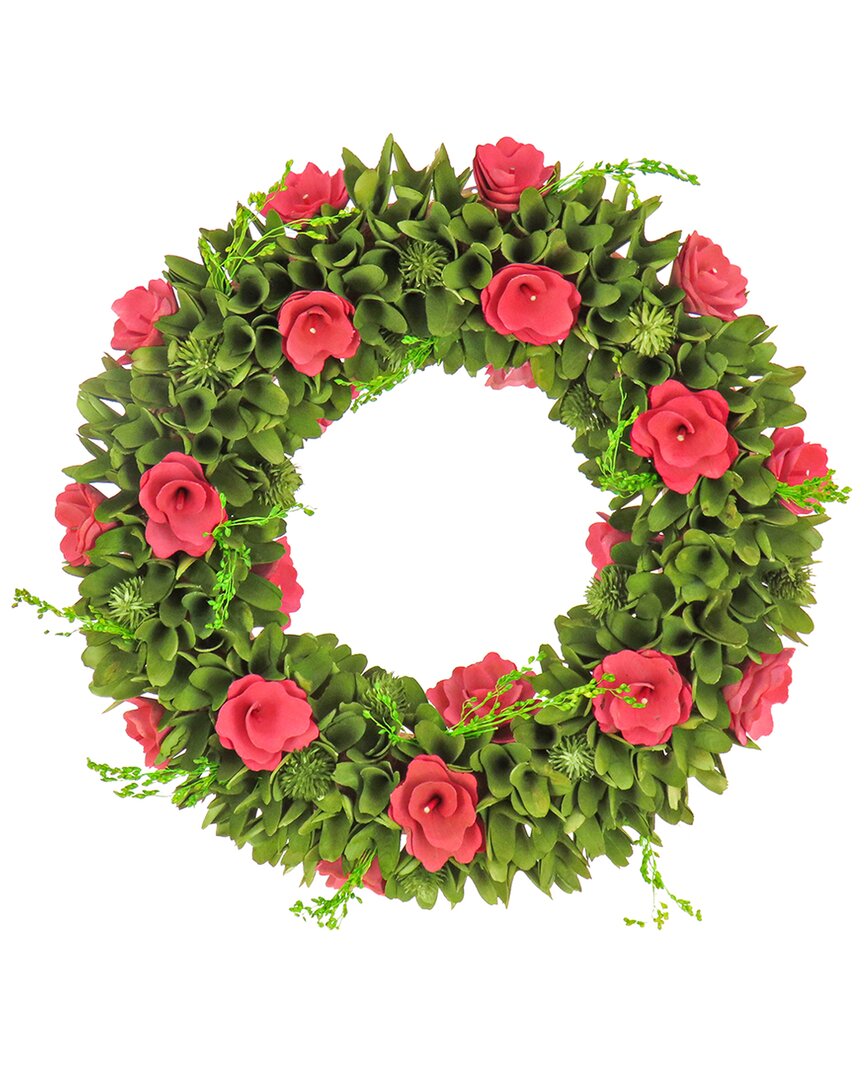 National Tree Company 18in Hot Pink Spring Floral Wreath