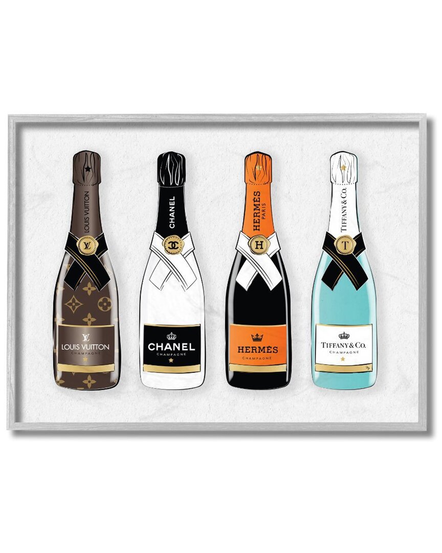 Stupell Glam Fashion Champagne Bottle Wall Art In White