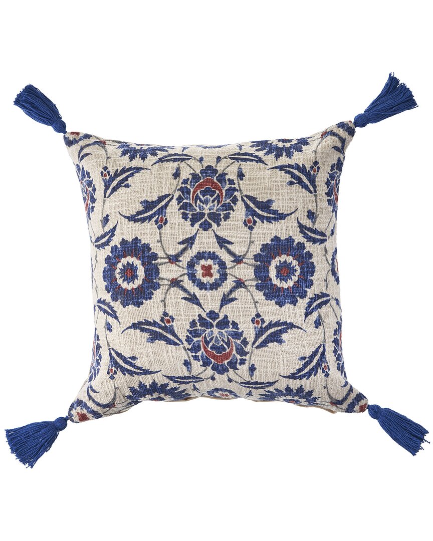 LR HOME LR HOME TASSELED SUZANI FLORAL THROW PILLOW