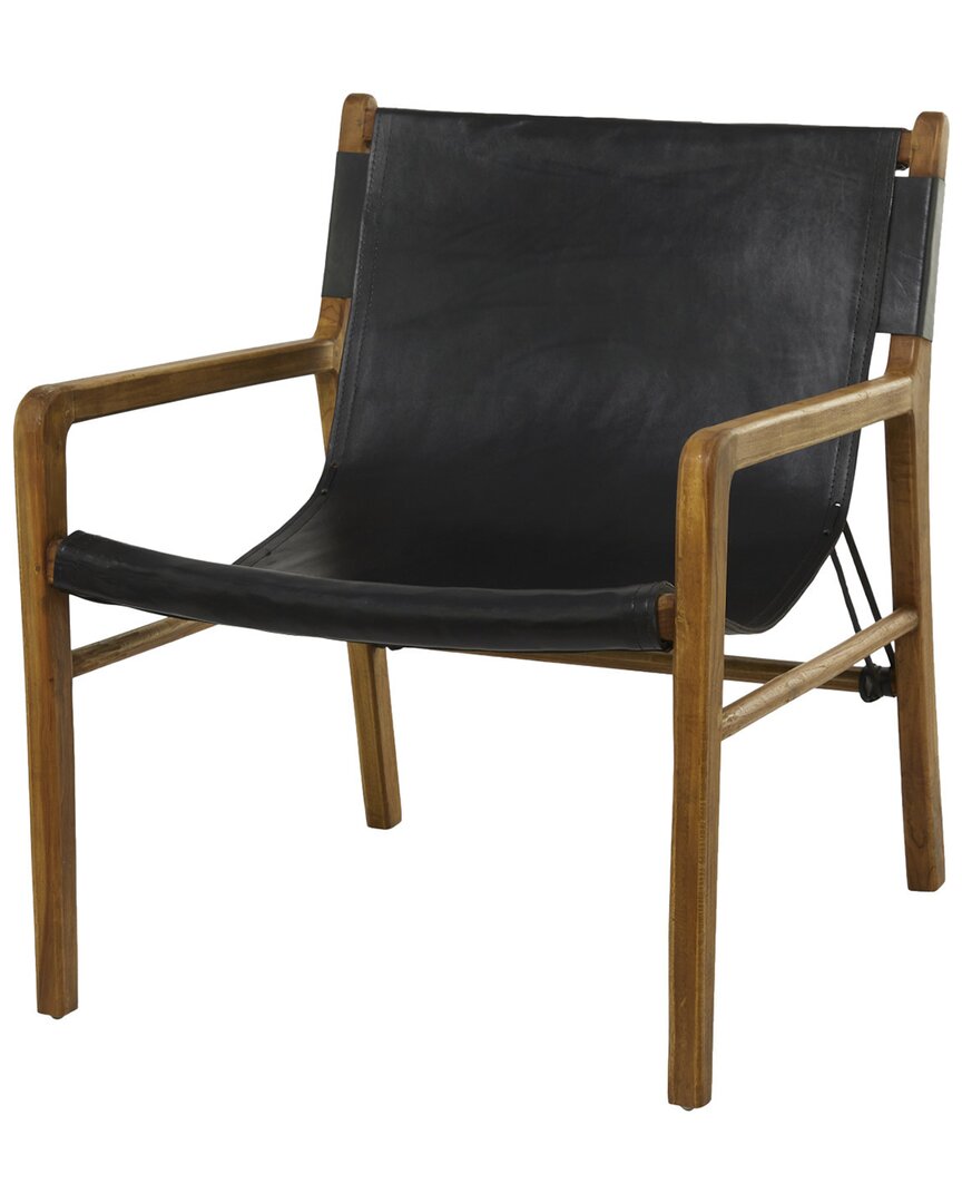Peyton Lane Genuine Black Modern Accent Chair