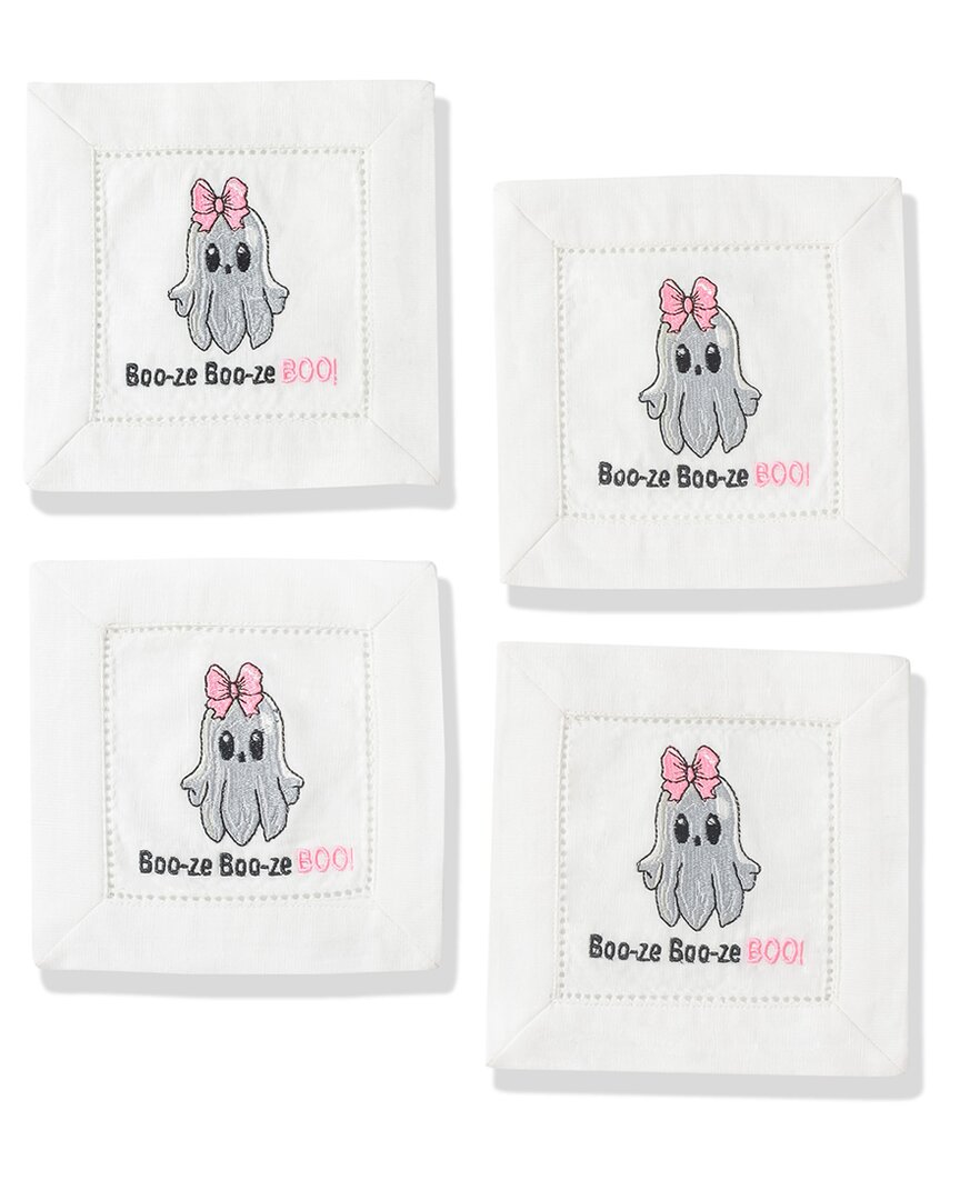 Tiramisu Boo-ze Boo-ze Boo Cocktail Napkins Set In White
