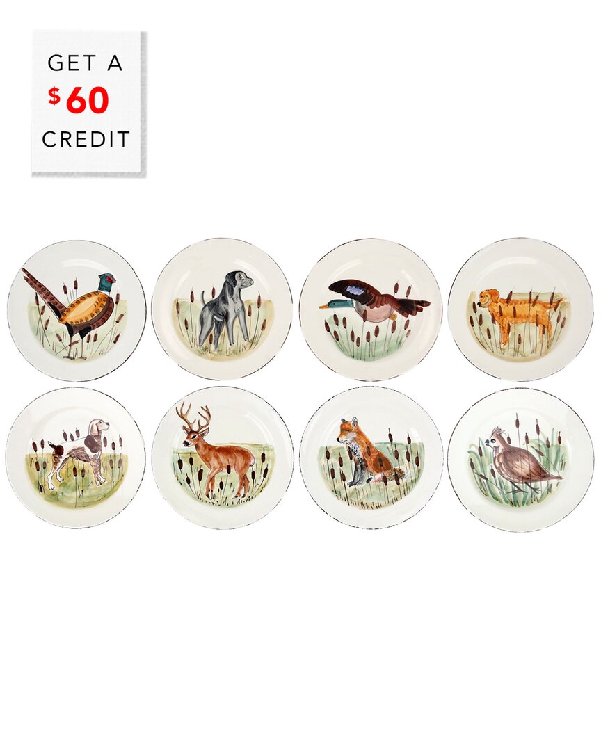 Vietri Wildlife 8-piece Assorted Dinner Plate Set