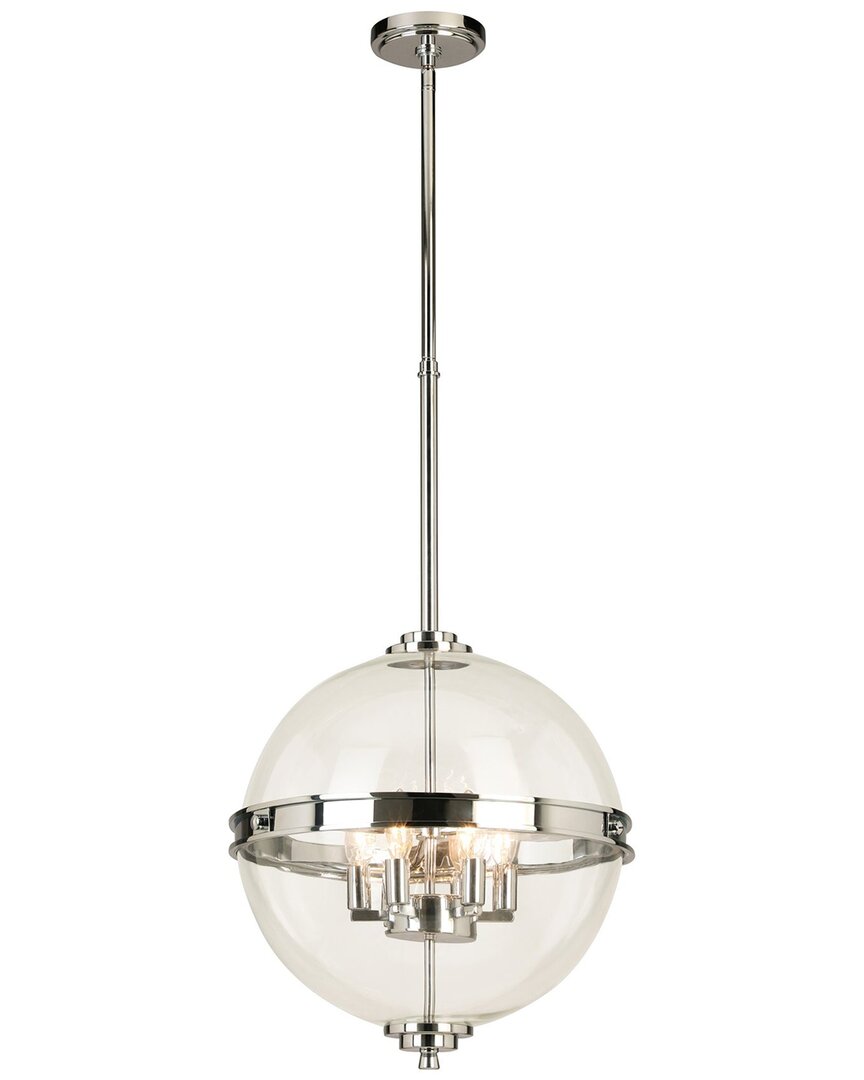 Eglo Cecilia 6 Light Pendant With Chrome Finish & Clear Sphere Shaped Glass Shade