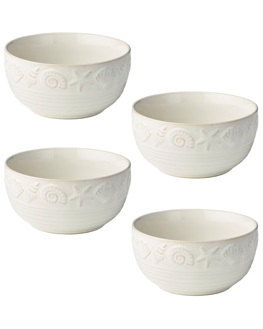 Certified International Coastline Cream Set Of 4 Ice Cream Bowls