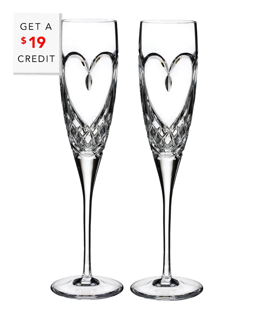 Shop Waterford Set Of 2 True Love Flutes With $19 Credit