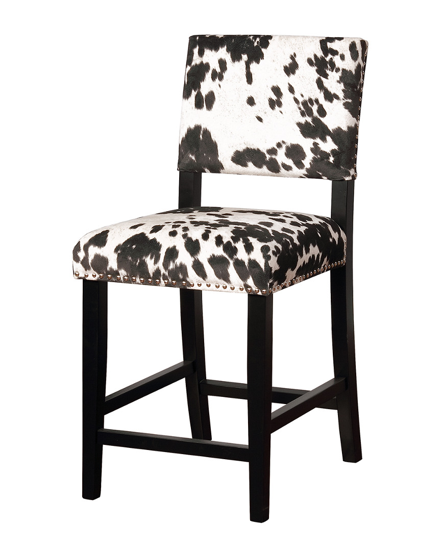 Linon Furniture Linon Clayton Black Cow Print Counter Stool