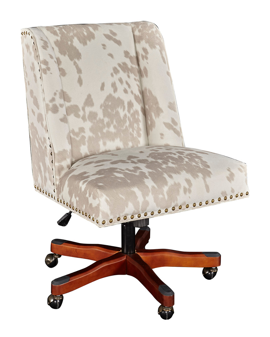 Linon Furniture Linon Dobby Linen Cow Print Office Chair