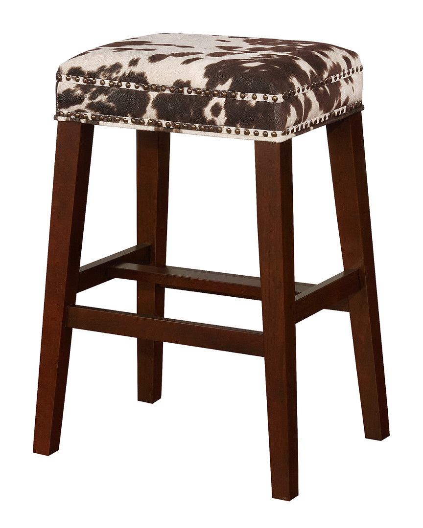 Linon Furniture Linon Walt Brown Cow Print Bar Stool