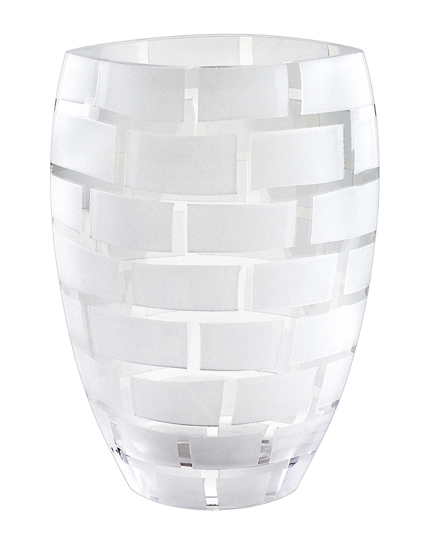 Badash Crystal Frosted Wall Design On Crystal Vase