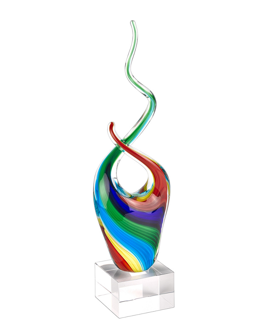 Badash Crystal Rainbow Murano Style Art Glass Centerpiece 11in